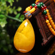 Beeswax water drop pendant Baltic gold honey optimized pendant women's all-match sweater chain artificial amber necklace picture color beeswax pendant set