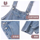Unisunny schwangere Frauenhose im Frühjahr und Herbst, die Denim -Overalls trugen, lose geraden Hosen, kleine Mutterschaftskleidung, große Freizeithosen, hellblau XL [vorgeschlagen 120140jin [Jin gleich 0,5 kg]]