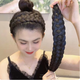 Simulated twist braid wig headband widened five-strand braid wide edge female handmade fishbone braided hair headband hairpin hair accessories dark brown