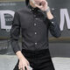 Yunhanyes neues Herrenhemd, modische elastische gestreifte Business-Stil, schlanke und schlanke junge modische Herrenkleidung, kostenloses Bügelhemd, 829 Black 3xL, empfohlen, etwa 148-168jin [Jin ist 0,5 kg]