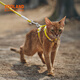 ZOOLAND cat traction rope to prevent break-away, walk large and small kittens, good-looking, lengthened, adjustable I-shaped chest and back, red tea orange L-recommended 5-16 Jin Jin equals 0.5 kg