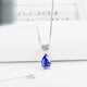 DL 1998 Fat Donglai same style tanzanite necklace sapphire 925 silver heart-shaped water drop gemstone lock 925 silver platinum plated pendant + 925 silver necklace