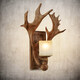 Shusheng European wall lamp indoor foyer Nordic retro industrial style deer antler lamp personalized creative living room aisle American antique deer head decoration B3036-electroplated gold