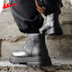 Huili Martin Boots Männer Herbst Britisch-Stil High-Top-Arbeitsstiefel Männer lässige Retro-Modehöhe-Verbesserung Herrenschuhe schwarz 44
