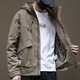 JEEP SPIRIT Hooded Jacket Men's Summer Work Top Outdoor Sports Retro Casual Jacket 1502 Military Green XL