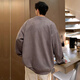 Dingfengbaoluo sweatshirt men's spring round neck suede long-sleeved top loose American trendy brand DFL05 dark gray L