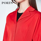 
PORTS New Product Women's Simple Lapel Medium-length Trench Coat LN8T022HWB015 Flame Red-2 M (6)