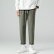 
Dingfengbaoluo casual pants straight nine-point trousers spring and summer trendy brand loose solid color men's pants 9904 gray-green S