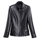 Zongchun Haining Leather Women's Short Genuine Leather Jacket Autumn and Winter Sheepskin Slim Jacket Fashion Middle-aged Slim Leather Jacket Temperament Casual Versatile Short Jacket Black 3XL
