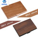 MZXM German imported quality business card holder for men and women business high-end creative card box stainless steel card holder exquisite body full cover walnut metal titanium black