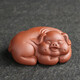 Yuxuan purple sand tea pet ornaments blessed pig handmade can raise tea and play tea art piglet fortune tea tray tea worm tea with blessed pig-red mud