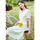 Betu women's new summer dress elegant light national style romantic dress women 2303D05 light apricot L