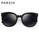 PARZIN Plate Polarized Sunglasses Women's Retro Large Frame Trendy Sunglasses Driving Mirror PZ9732 Amber Pattern