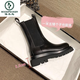 Boots de carpintero de carpintería Martin botas cortas para mujeres 2024 Modelo de otoño e invierno El nuevo modelo interno aumenta las chimes de cuero de cuero grueso de cuero a mediados de chelsea botas chelsea a mitad de llamas. Single Little (versión actualizada) 37