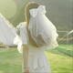 Maid veil and marriage certificate proposal arrangement bride headdress marriage registration internet celebrity taking photos and confessing big bow veil big bow veil hairpin length about 58-60cm