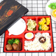 Xushansi high temperature sterilization business meal box with bowl Japanese style divided lunch box fast food box commercial black print + red liner with soup bowl 0ml
