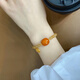 Shixi Beeswax Beaded Bracelet Women's Light Luxury Niche Exquisite 2024 New New Chinese Style Summer Retro Best Friend Amber Pine Forest Beeswax Women's Model (Suitable for 16-17cm Hands