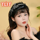 TLIT Lace Rhinestone Butterfly Headband Women's 2024 New High-ceiling Western Style Fashionable Versatile Wide-Brim Headband Hairpin Headwear Black Butterfly Headband