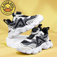 
G.DUCKKIDS little yellow duck boy sports shoes Spring and Autumn 2024 new mesh breathable children's shoes rotating button soft sole running shoes JJL-Black and white 683 (double net) size 37 size 23.6cm in length