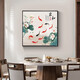 Xiaolulin Chinese style Jiuyu drawing decoration painting restaurant painting study office tea room hanging painting entrance entrance cabinet living room mural 15915 surplus year after year tempered crystal porcelain 70*70 black frame