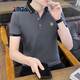 
ZMZA short-sleeved T-shirt for men's lapel business casual summer new style fashionable simple handsome POLO neck t-shirt top for men 683 blue M Recommended 100-120Jin [Jin equals 0.5 kg]
