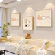Aohans Families Wohnzimmer Dekoration Malerei Sahne Style Sofa Hintergrund Wandmalerei Gemälde Happy Home Healing Kombination Restaurant Hängende Malerei E683 [erste Version auf der linken Seite] 30*30 cm Texturöl Leinwand PS Gold Frame