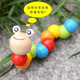 Variedad de madera creativa Caterpillar Vaquera colorida Educación temprana Juguetes Educativos Juguetes para niños Toy de color infantil Gorra Tworm
