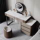 Italian light luxury Internet celebrity small apartment slate dressing table dressing table storage drawer integrated master bedroom simple and modern 0.8 meter dressing table solid wood saddle leather + slate