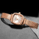 Audemars Pixar (IBSO) new watch for women simple temperament quartz watch women's watch waterproof small square watch female watch student watch for girlfriend 9226 rose gold-red belt [imported movement]