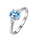 Moyun Aquamarine Egg-shaped Ring for Women Platinum Blue Topaz Oval Ring Sterling Silver Diamond Fashion Couple Gift Trend Zircon Sterling Silver Ring