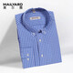 Mailyard / Melya Shirt à manches longues Pure Business Coton Plaid Men's Fashion Slim Shirt 653 Bleu 40