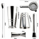 Fernas 304 stainless steel American three-stage Boston shaker, cocktail shaker, cocktail shaker set, three-stage mirror-5-piece set