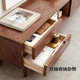 Genji Muyu solid wood sliding door TV cabinet modern simple oak low cabinet Nordic style floor cabinet small apartment living room storage storage cabinet walnut color TV cabinet 2200*320*400 Assembly