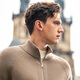 Mr. Coss Half High Necy Zipper Pure Cotton Treen Cardigan Automn Men's Ragsleeves Veste BT12352 Birch Green XL (180)