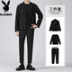皮尔卡丹（pierre cardin）棉服男冬季新款加棉保暖棉衣外套男防风连帽羽面包绒上衣服男 黑色 XL