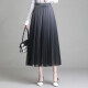 Falda de Ou Weimai, falda plisada de damas, nueva falda larga de cintura media de longitud media, falda de moda y línea A delgada 9197 Black-9197 Single Size (85-160Jin [Jin equivale a 0.5 kg])