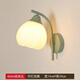 Opu Yuanxing simple bedroom wall light led green bedside lamp cream windshield iron art living room balcony staircase decorative wall light B686 green lily of the valley flower 5 watts warm light