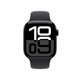 Apple/苹果 Watch Series 10 智能手表GPS款42毫米亮黑色铝金属表壳黑色运动型表带S/M MX1M3CH/B
