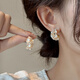 Yican niche design flower imitation pearl earrings light luxury niche high-end earrings 2025 new hot style earrings niche design flower earrings