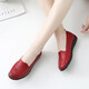 Han Xuefei (HANXUEFEIZI) Spring and Autumn Mom Shoes Single Shoes Leather Shoes Soft Sole Comfortable Middle-aged and Older Women's Shoes Work Shoes Red A829 Women's Single Shoes 38 (240mm) Fat feet wide foot shot one size