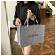 Extra large capacity ins felt bag handbag large capacity bag printed storage bag felt handbag brown small bag 30*20*13