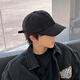 Muwan big head-close hat men's trendy baseball hat men's pure color couple Han bend brim showing face small duckball cap men's hat women black - small size model one size large size (60-65cm) adjustable