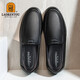 LAORENTOU leather shoes for men, business casual shoes, toe layer cowhide toe caps, beanie shoes, wear-resistant men's shoes LA12062 black 41