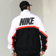 耐克（NIKE）新款外套男装夏季时尚复古大Logo运动服休闲连帽针织开衫夹克AR30 AV9756-100梭织防风立领  S