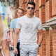 
Mr. Bu spring and summer new men's short-sleeved T-shirt trendy round neck casual men's cool clothes AT12111 White L (175)