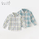 David Bella spring and autumn boys' plaid shirts, medium and large children's cotton shirts, children's tops, children's clothing
