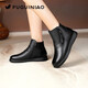 Fuguiniao Winter Short Boots Женские снежные ботинки искренние кожаные овчины мех интегрированные средние и пожилые туфли с матерью хлопчатобу