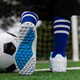 Tangcun football shoes for children tf broken nails Velcro for boys and girls professional primary school students training special size children's sneakers 6199 Bailan Velcro 37 standard sports shoes size