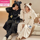 
Modal couple coral velvet autumn and winter pajamas for women long nightgown with velvet thickened men's flannel home clothing set 6624 M women
