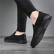 Monide brand canvas shoes men's trend new breathable large size men's shoes one foot lazy shoes men 48M5888-1 black 40